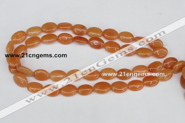 CAJ161 15.5 inches 13*18mm oval red aventurine jade beads