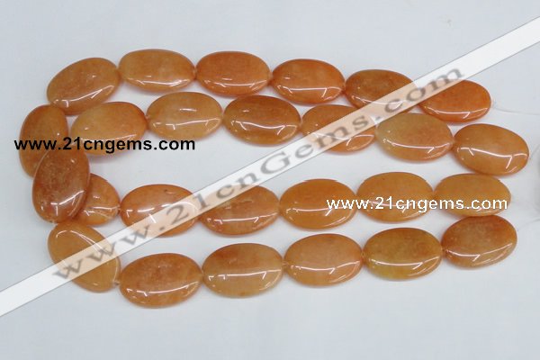 CAJ162 15.5 inches 20*30mm oval red aventurine jade beads