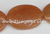 CAJ163 15.5 inches 25*35mm oval red aventurine jade beads