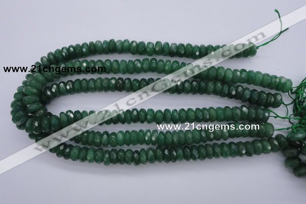 CAJ17 15.5 inches 7*12mm faceted rondelle green aventurine beads