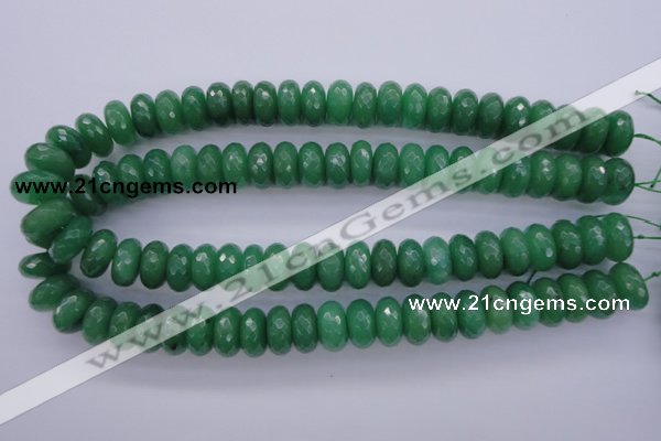 CAJ18 15.5 inches 8*16mm faceted rondelle green aventurine beads