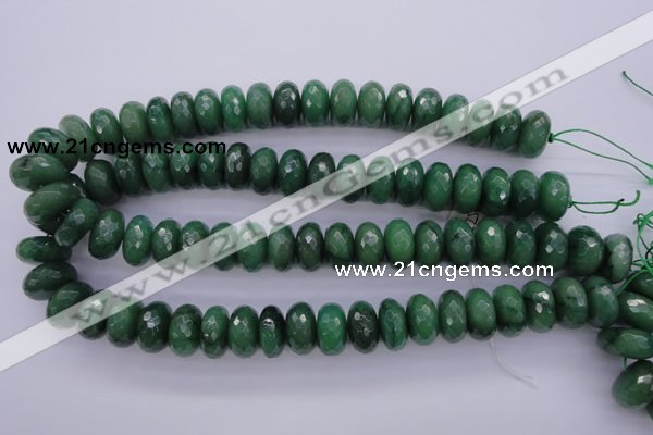 CAJ19 15.5 inches 9*18mm faceted rondelle green aventurine beads