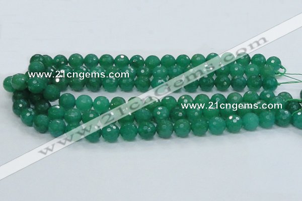 CAJ25 15.5 inches 14mm faceted round green aventurine beads