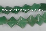 CAJ301 15.5 inches 10*10mm diamond green aventurine jade beads
