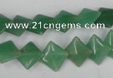 CAJ301 15.5 inches 10*10mm diamond green aventurine jade beads