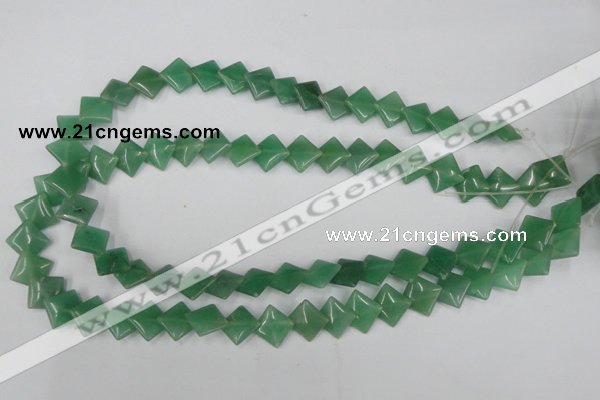 CAJ301 15.5 inches 10*10mm diamond green aventurine jade beads