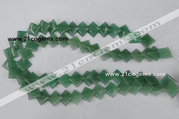 CAJ302 15.5 inches 14*14mm diamond green aventurine jade beads