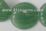 CAJ307 15.5 inches 35mm carved coin green aventurine jade beads