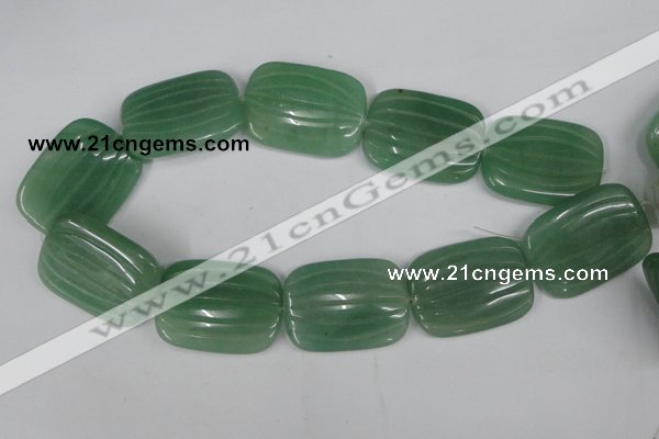 CAJ309 15.5 inches 30*40mm carved rectangle green aventurine jade beads