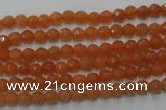 CAJ360 15.5 inches 4mm faceted round red aventurine beads wholesale