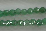 CAJ409 15.5 inches 4mm faceted round green aventurine beads