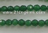 CAJ410 15.5 inches 4mm faceted round green aventurine beads