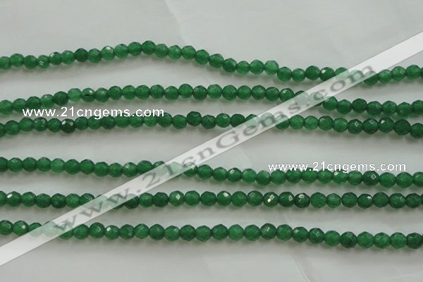 CAJ410 15.5 inches 4mm faceted round green aventurine beads