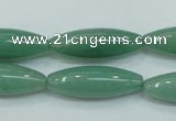 CAJ52 15.5 inches 10*30mm rice green aventurine jade beads wholesale