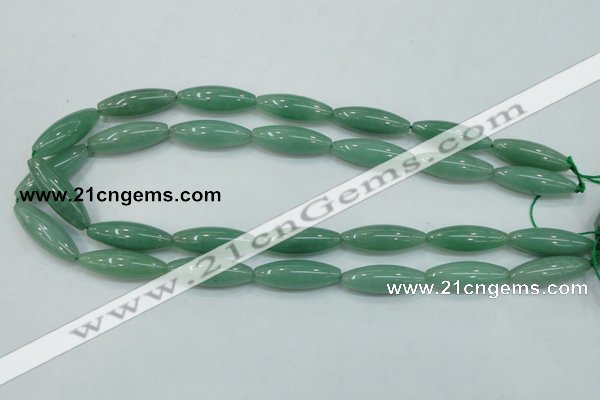 CAJ52 15.5 inches 10*30mm rice green aventurine jade beads wholesale