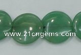 CAJ55 15.5 inches 20mm flat round green aventurine jade beads wholesale