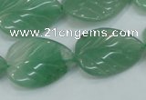 CAJ56 15.5 inches 18*25mm twisted leaf green aventurine jade beads