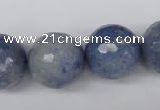 CAJ567 15.5 inches 18mm faceted round blue aventurine beads wholesale