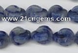 CAJ582 15.5 inches 12*12mm curved moon blue aventurine beads wholesale