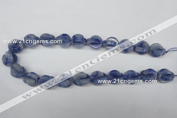 CAJ584 15.5 inches 16*16mm curved moon blue aventurine beads wholesale