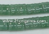 CAJ59 15.5 inches 13*18mm flat bamboo green aventurine jade beads