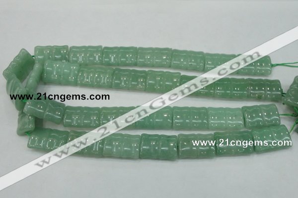 CAJ60 15.5 inches 18*25mm flat bamboo green aventurine jade beads