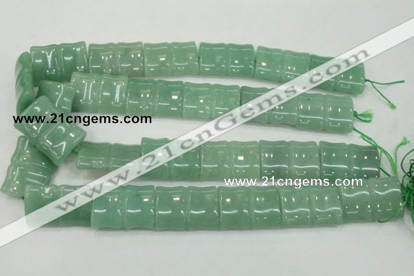 CAJ61 15.5 inches 22*30mm flat bamboo green aventurine jade beads