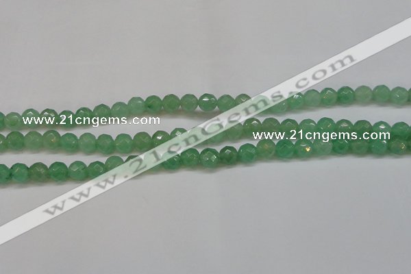 CAJ622 15.5 inches 8mm faceted round green aventurine beads