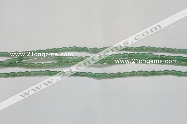 CAJ640 15.5 inches 4*6mm rice green aventurine beads