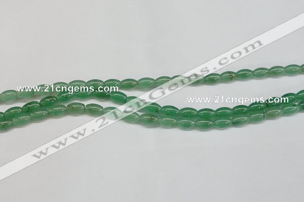 CAJ642 15.5 inches 6*9mm rice green aventurine beads