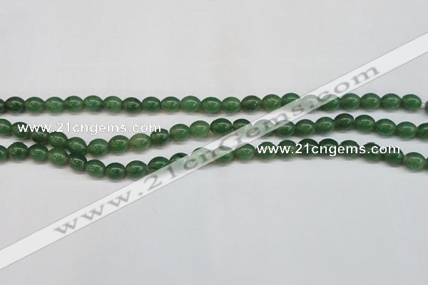 CAJ643 15.5 inches 8*10mm rice green aventurine beads