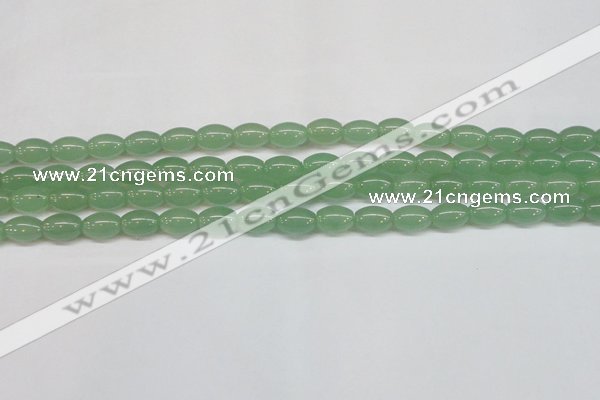 CAJ645 15.5 inches 8*12mm rice green aventurine beads