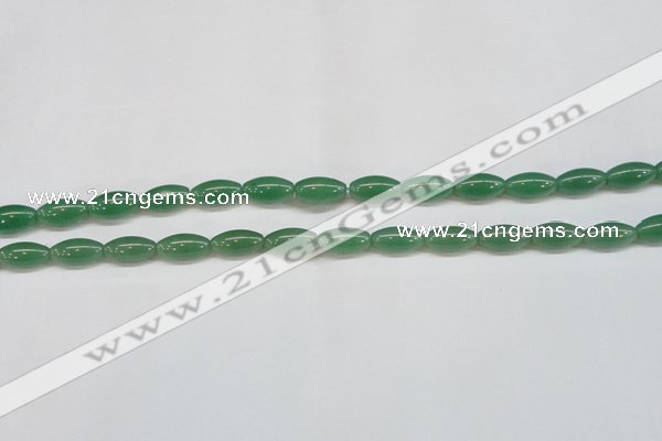 CAJ646 15.5 inches 8*16mm rice green aventurine beads