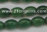 CAJ647 15.5 inches 10*14mm rice green aventurine beads