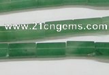 CAJ648 15.5 inches 6*12mm faceted tube green aventurine beads