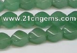 CAJ664 15.5 inches 8*10mm twisted rice green aventurine beads