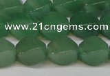 CAJ666 15.5 inches 10*14mm twisted rice green aventurine beads