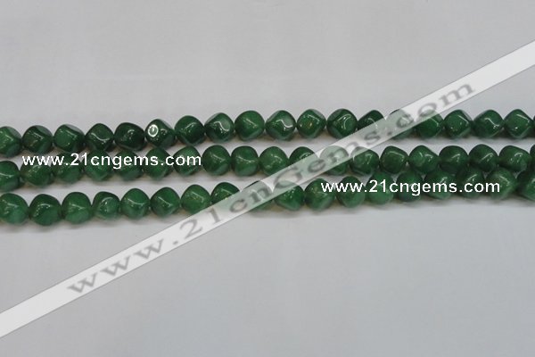 CAJ670 15.5 inches 9*9mm cube green aventurine beads