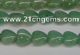 CAJ684 15.5 inches 10*10mm heart green aventurine beads