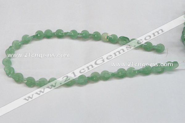 CAJ692 15.5 inches 3*10mm curved moon green aventurine beads