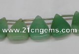 CAJ695 Top drilled 15*20mm leaf green aventurine beads