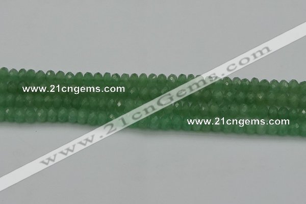 CAJ701 15.5 inches 4*6mm faceted rondelle green aventurine beads