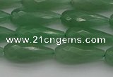 CAJ706 15.5 inches 8*20mm faceted teardrop green aventurine beads