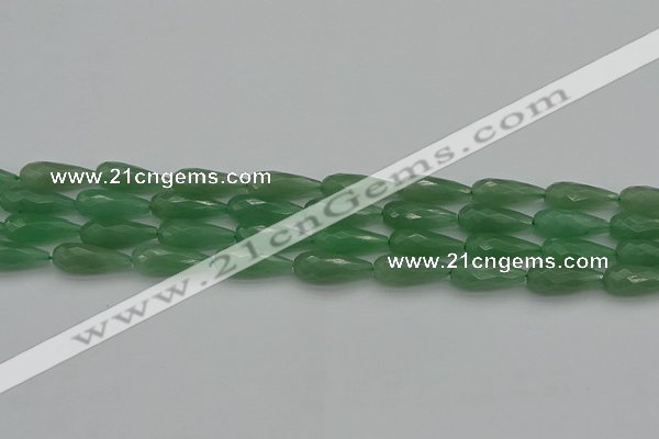 CAJ706 15.5 inches 8*20mm faceted teardrop green aventurine beads