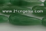 CAJ708 15.5 inches 10*30mm faceted teardrop green aventurine beads