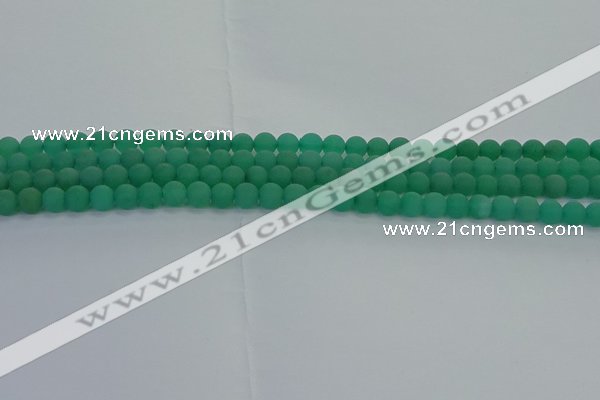 CAJ710 15.5 inches 4mm round matte green aventurine beads