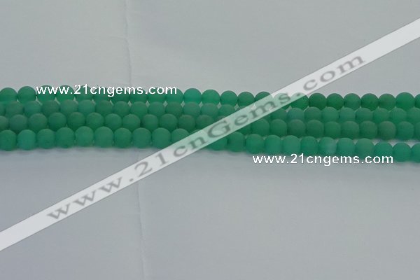 CAJ711 15.5 inches 6mm round matte green aventurine beads