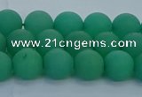 CAJ712 15.5 inches 8mm round matte green aventurine beads