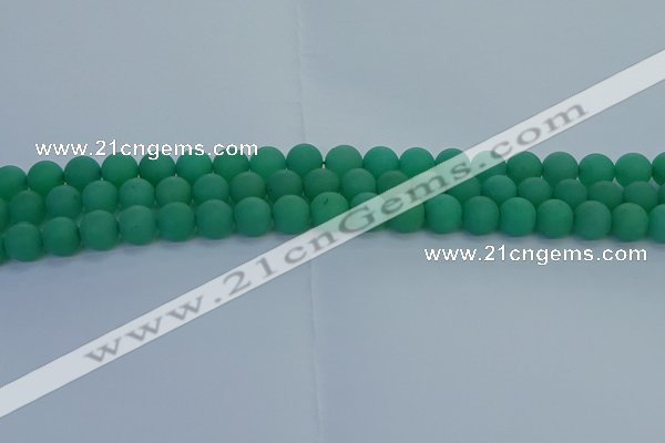 CAJ712 15.5 inches 8mm round matte green aventurine beads