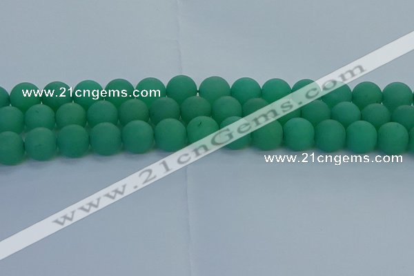 CAJ714 15.5 inches 12mm round matte green aventurine beads